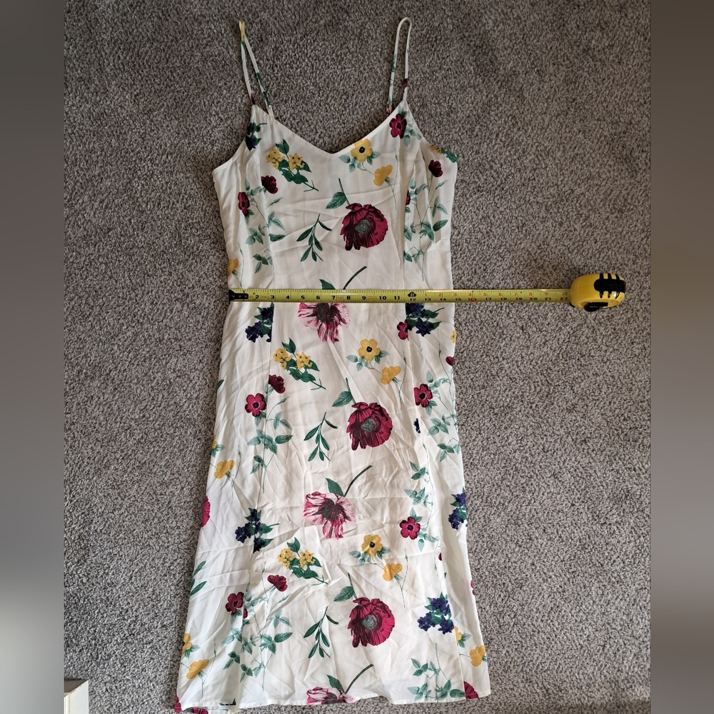 NWOT Old Navy Spaghetti Strap White Floral Dress Women's Size Medium - Picture 5 of 9